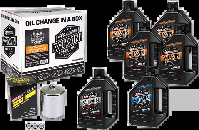 Maxima Oil Change Kit & Chrome Filter for 84-99 Harley Dyna Touring Softail XL