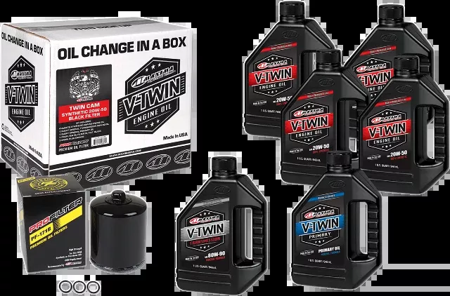 Maxima Twin Cam Oil Change Kit & Black Filter 1999-2017 Harley Touring Softail