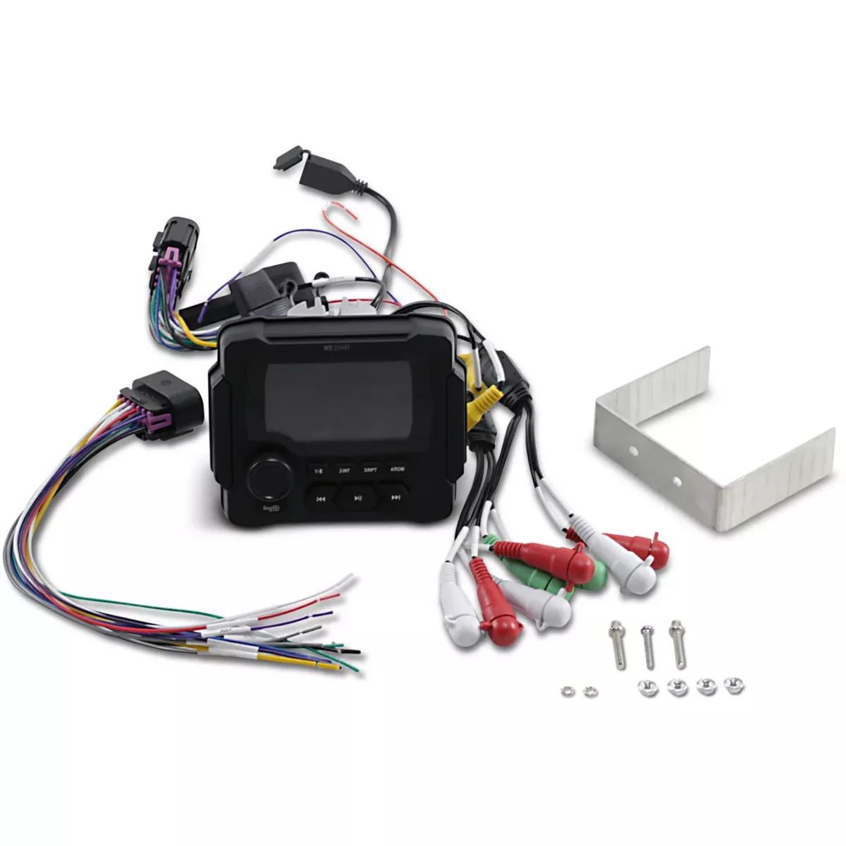MB QUART 4401-0217 GMR-LED Powered Bluetooth AM/FM Gauge Mount Radio with LED Color Display Audio System - CanAm