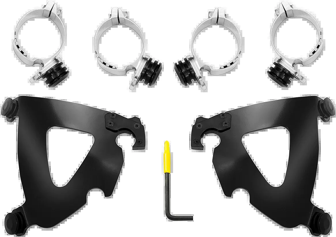 Memphis Shades Black Road Warrior Fairing Mount Kit for 2018-2020 Harley Softail