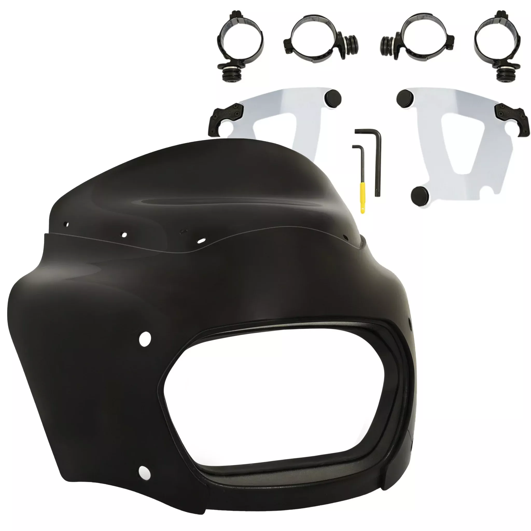Memphis Shades Black Road Warrior Fairing with Trigger Lock Mount Kit FXFB 18-Up