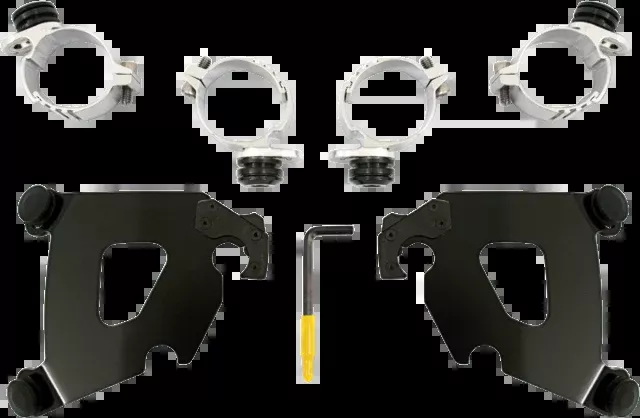 Memphis Shades Black Trigger Lock Cafe Fairing Mounting Kit 06-17 Harley Dyna