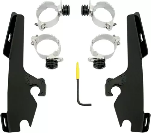 Memphis Shades Black Trigger Lock Fairing Mount Kit fits 08-17 Harley DYNA FXSB