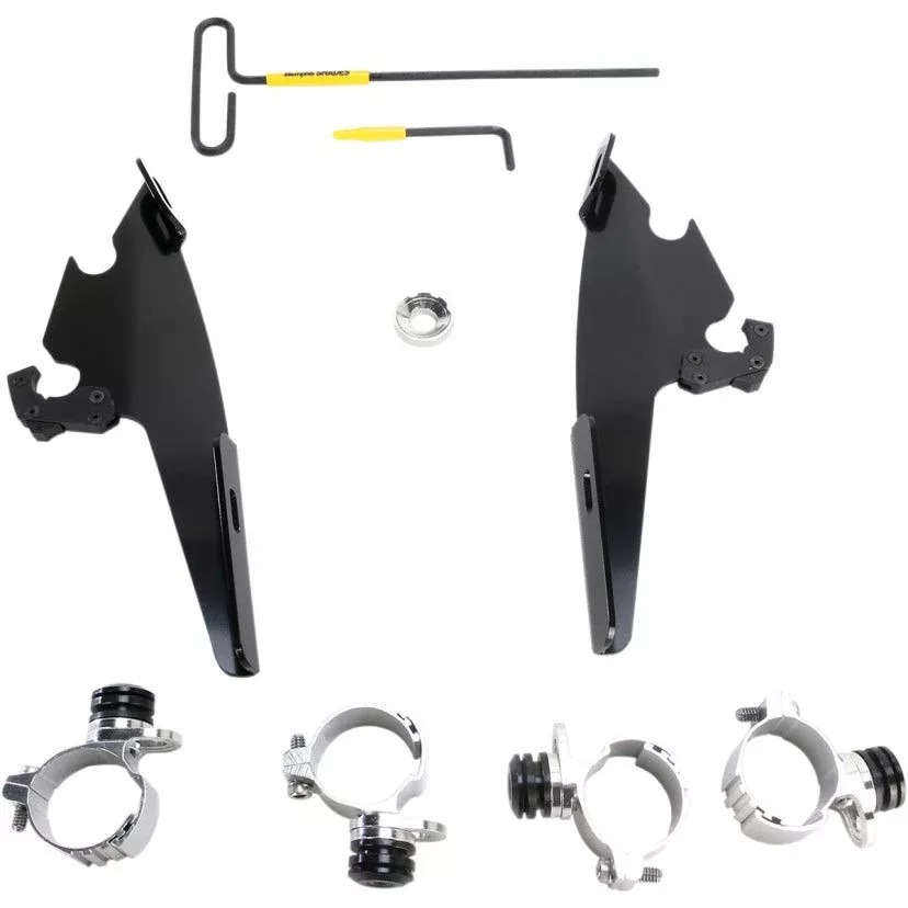Memphis Shades Black Trigger-Lock Mount for Batwing Fairing Harley 883L 11-18