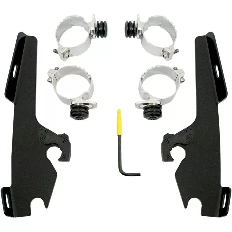 Memphis Shades Black Trigger Lock Mount Batwing Fats Slims FXSB FXDWG FXDF