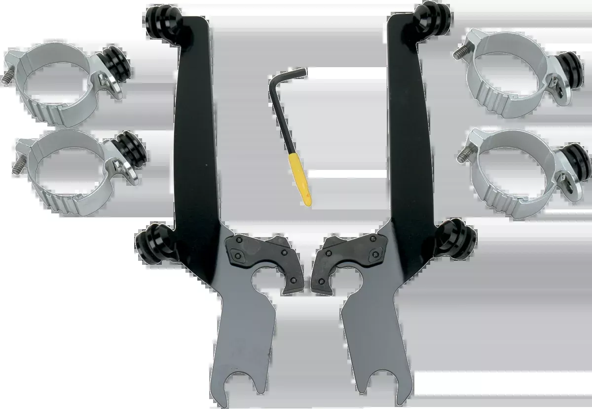 Memphis Shades Black Trigger Lock Windshield Mount Kit 2006-24 Harley FXDC FXDB
