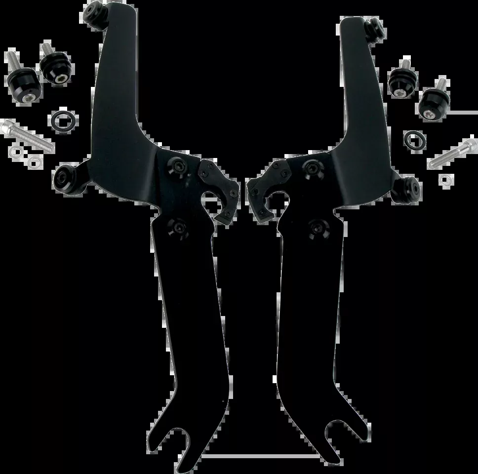 Memphis Shades Black Trigger Lock Windshield Mount Kit 86-17 Harley Softail FLST
