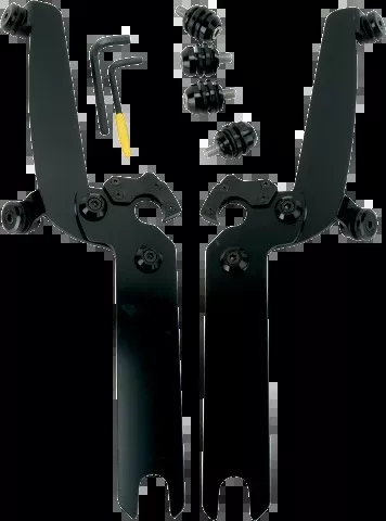 Memphis Shades Black Trigger Lock Windshield Mount Kit fits 86-17 Harley Softail
