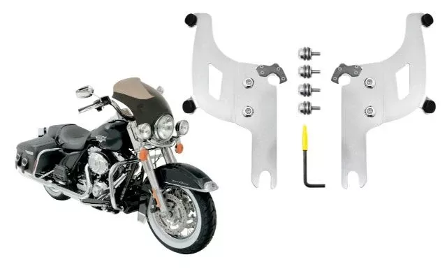 Memphis Shades Bullet Fairing & Polished Mount Kit for 04-19 Harley Road King