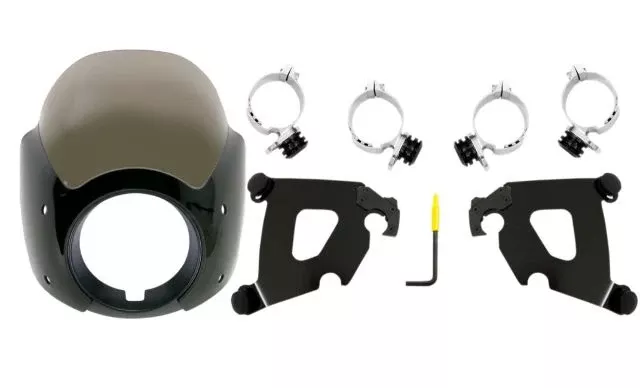 Memphis Shades Cafe Fairing Black Mount Kit for 2018-2020 Harley Softail FXLR