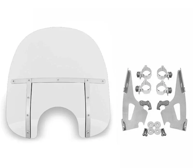 Memphis Shades Fats Windshield Package Windshield & Mounting Hardware for '98-13 Yamaha XVS650 Custom