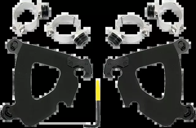 Memphis Shades Gauntlet Fairing Black Trigger Lock Mount Kit 2006-24 Harley DYNA