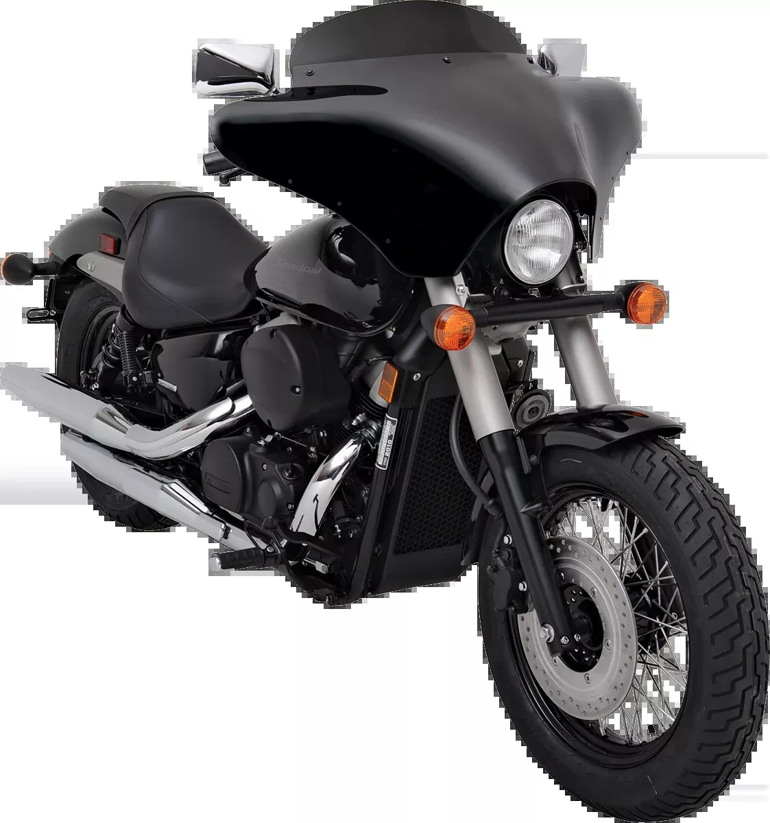 Memphis Shades Lucite Black 5" Batwing Fairing Windshield for Harley Davidson