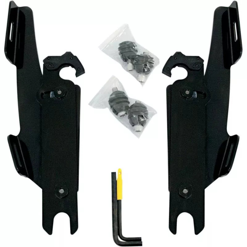 Memphis Shades MEK1952 Black Trigger Lock Mount Batwing Fats Slims Harley FLST/C