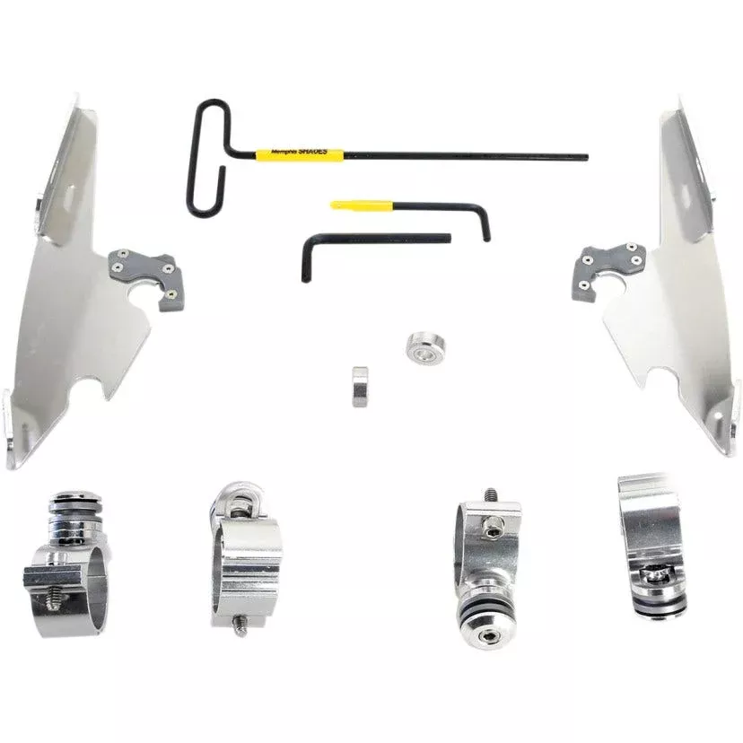 Memphis Shades MEK2008 Polished Trigger-Lock Mount Batwing Fairing Harley 1200C