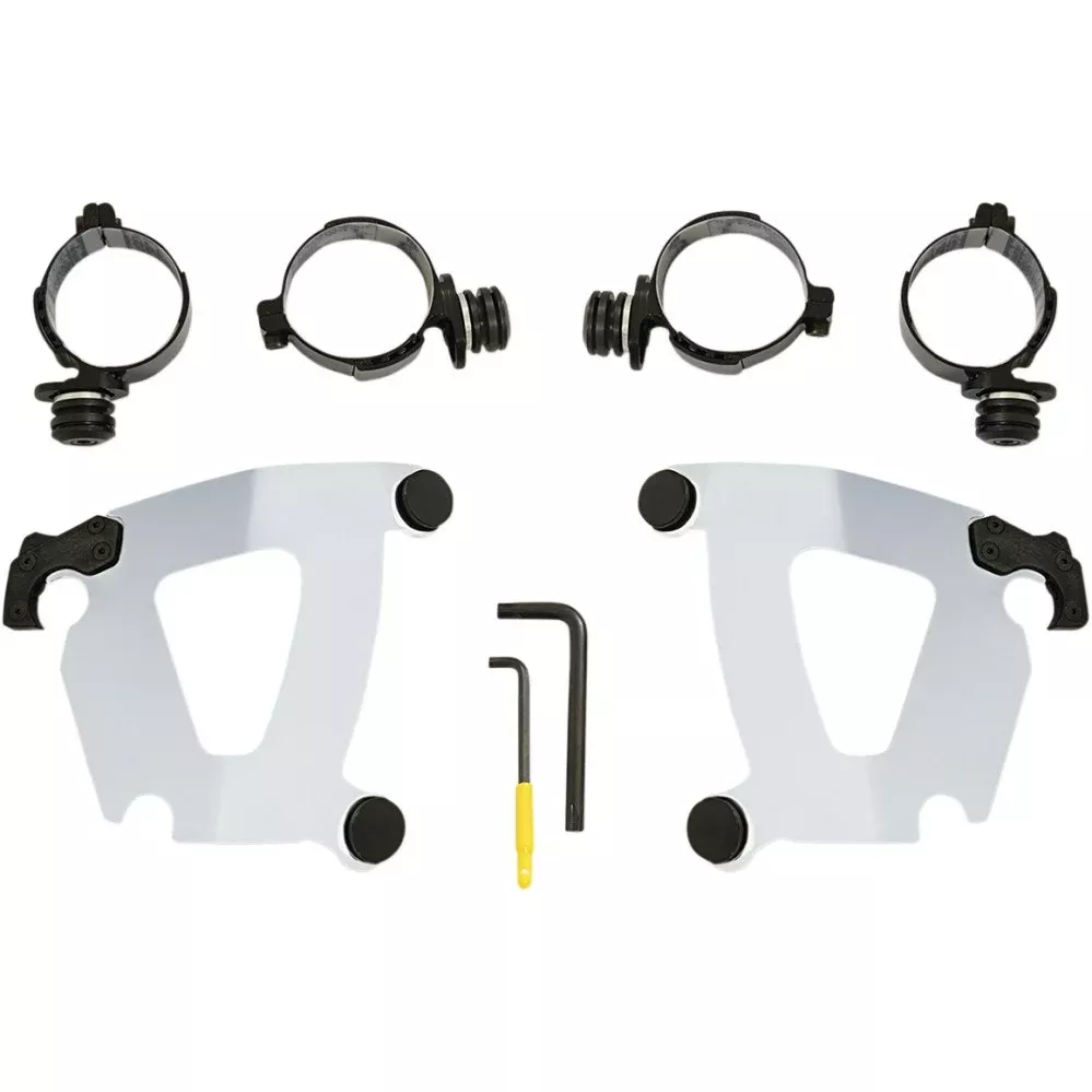 Memphis Shades MEK2050 Polished Fairing Trigger Lock Mount Kit Harley FXFB 18-Up