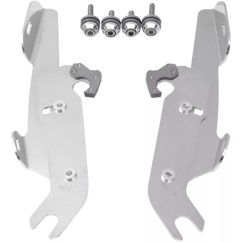 Memphis Shades MEM8971 Polished Trigger Lock Mount Batwing Fats Slims Harley FLS