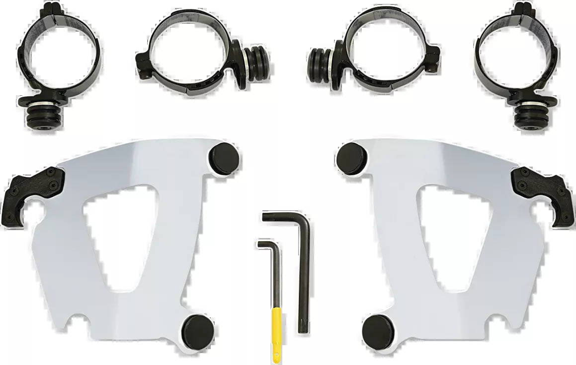 Memphis Shades Polished Road Warrior Fairing Mount Kit 18-19 Harley Softail FXFB