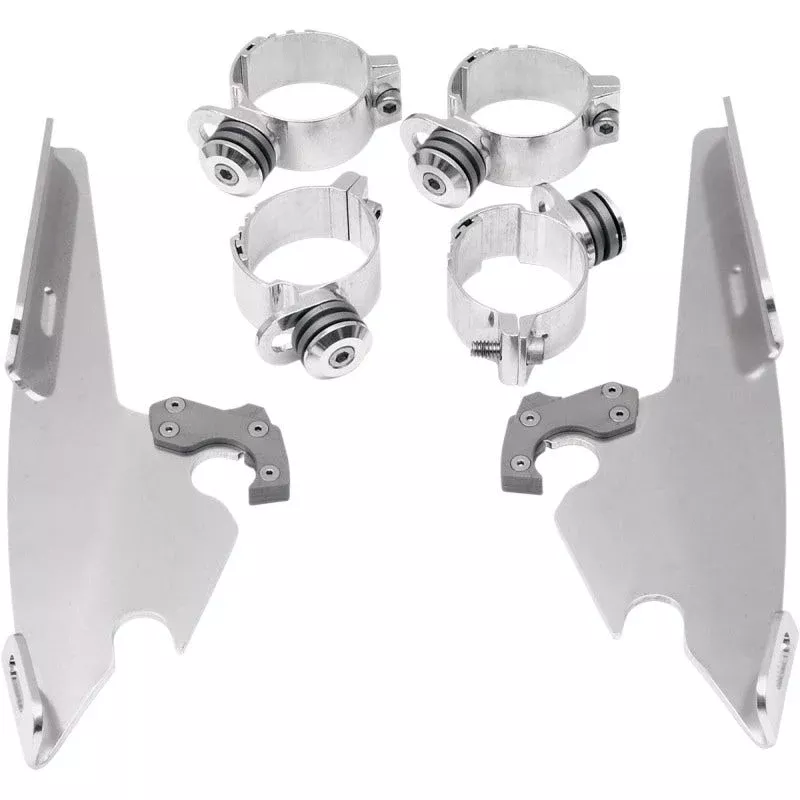 Memphis Shades Polished Trigger Lock Mount Batwing Fats Slims FXDL FXD FXDB