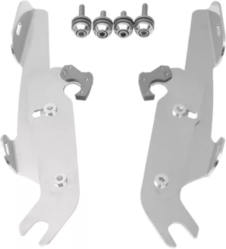 Memphis Shades Polished Trigger Lock Mounting Brackets fits 87-17 Harley Softail