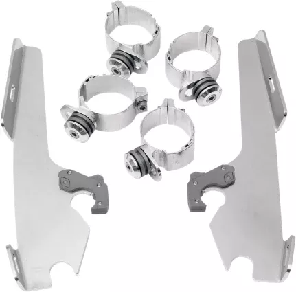 Memphis Shades Polished Trigger Lock Mounting Brackets Kit 08-17 Harley DYNA