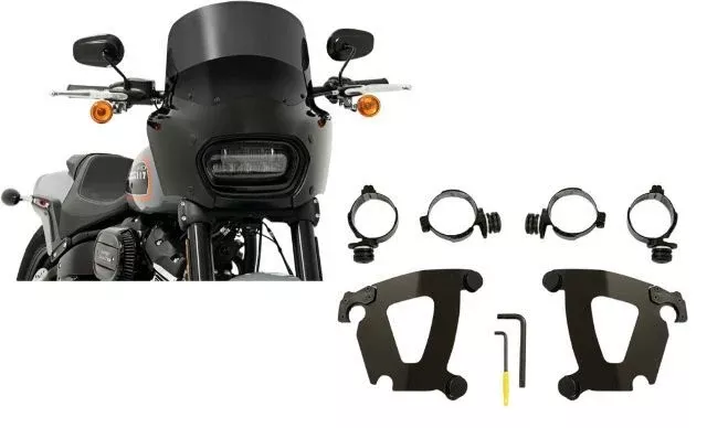 Memphis Shades Road Warrior Fairing & Black Mount Kit 2018-2023 Harley Fat Bob
