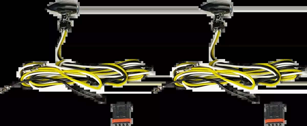 Micro Turn Signals - Dual - Amber/White - Chrome