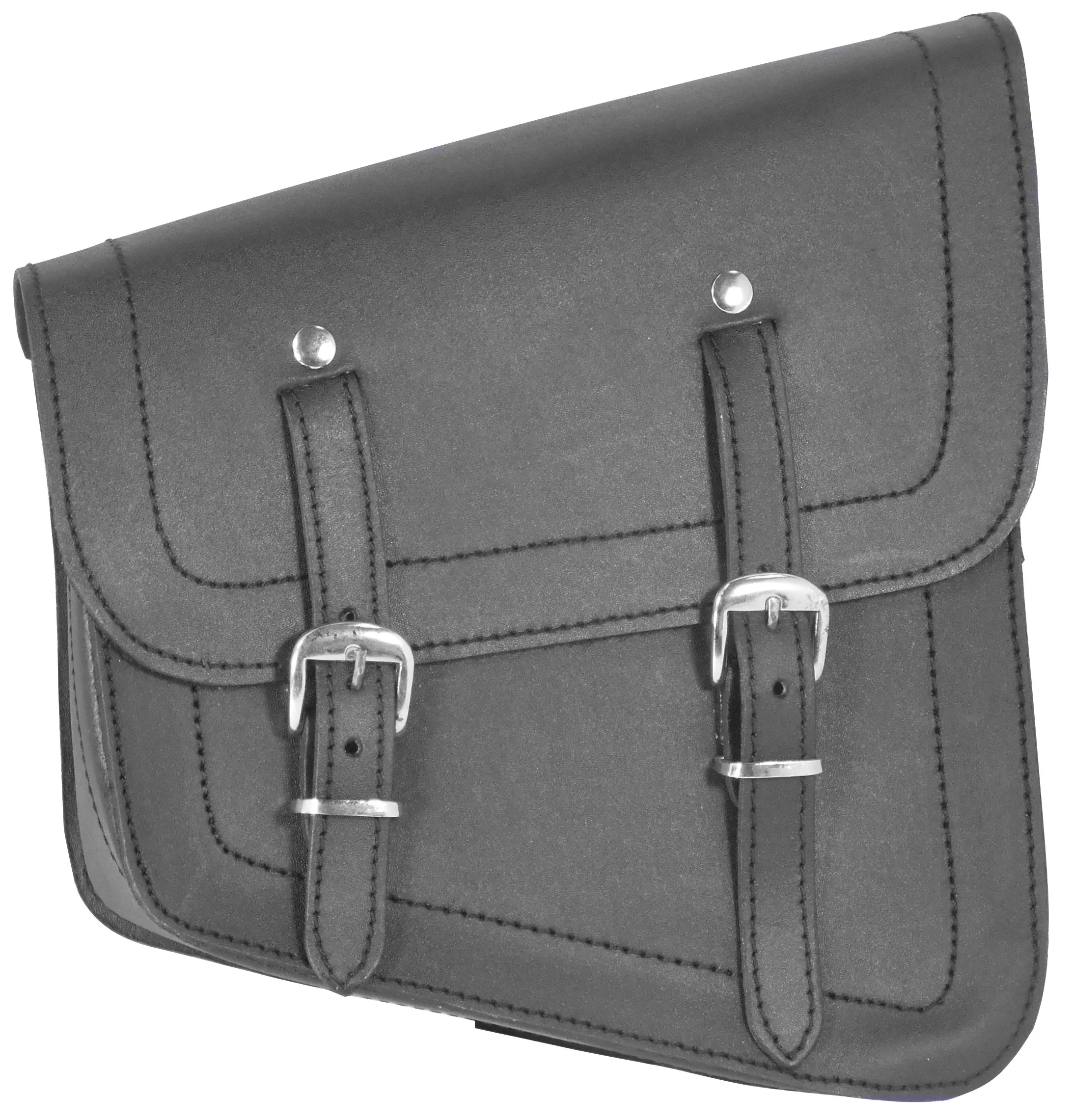 Mid-USA 07311 Right Side Black Leather Swingarm Bag Harley Softail & Rigid Frame