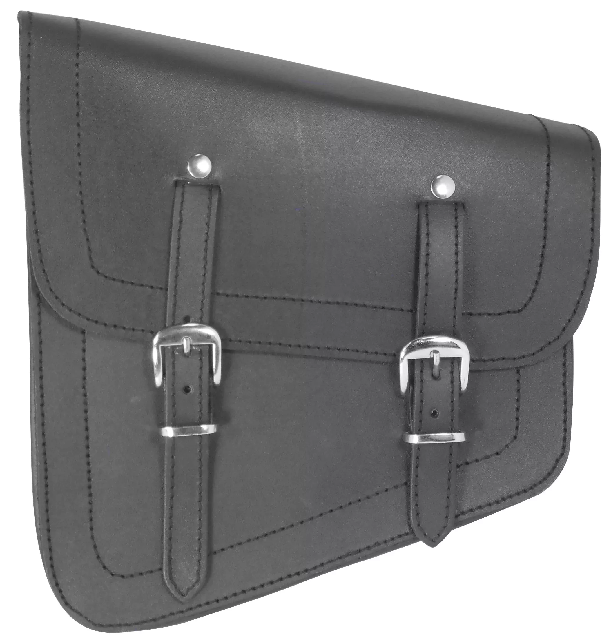 Mid-USA 07312 Left Side Black Leather Swingarm Bag Harley Softail & Rigid Frame
