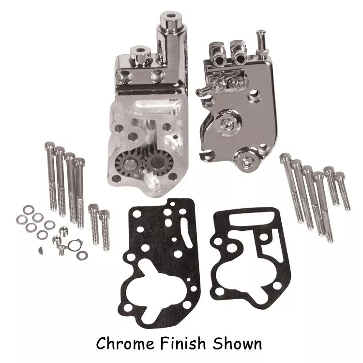 Mid USA 67083 V-Factor Chrome Oil Pump Harley Big Twin 73-91 OE 26190-73