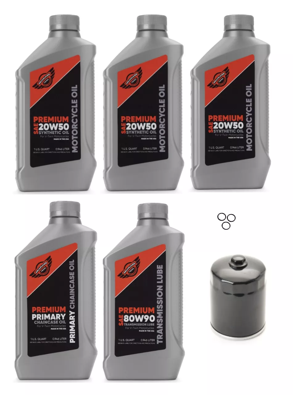 Milwaukee Twins Complete Oil Change Kit For Harley Dyna 1999-2017
