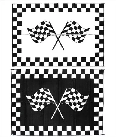 Ming's Mark RF9121 Reversible Black & White Racing Flag Mat