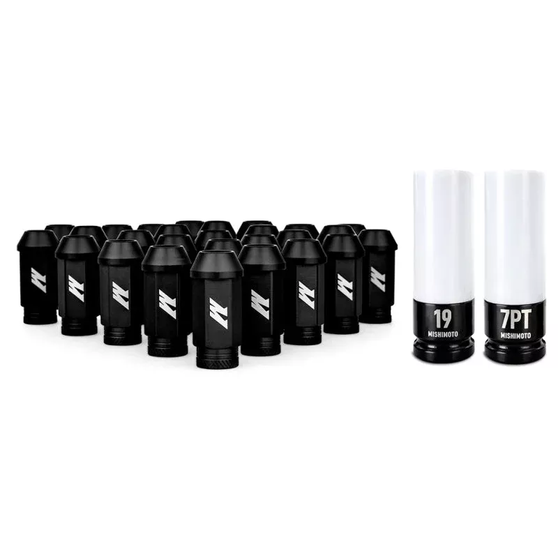 Mishimoto Aluminum Locking Lug Nuts M12x1.5 27pc Set Black fits 2021-2025 Ford Bronco
