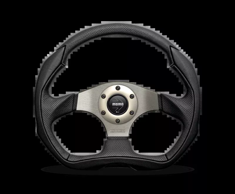 MOMO Eagle Steering Wheel 350 mm – Black Leather / Anth Spokes