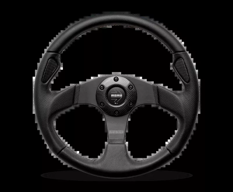 Momo Jet Steering Wheel 350 mm – Black AirLeather / Black Spokes