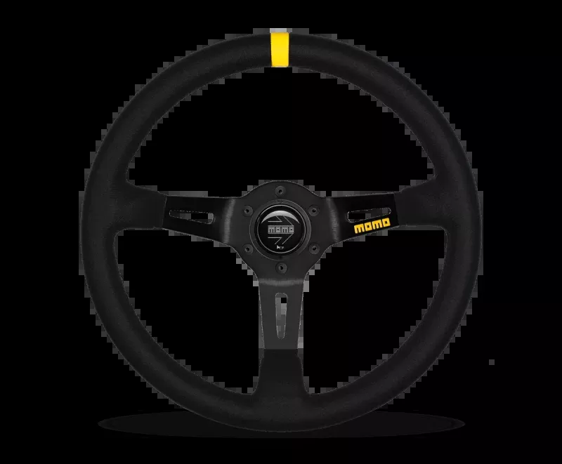Momo MOD08 Steering Wheel 350 mm - Black Suede / Black Spokes / 1 Stripe