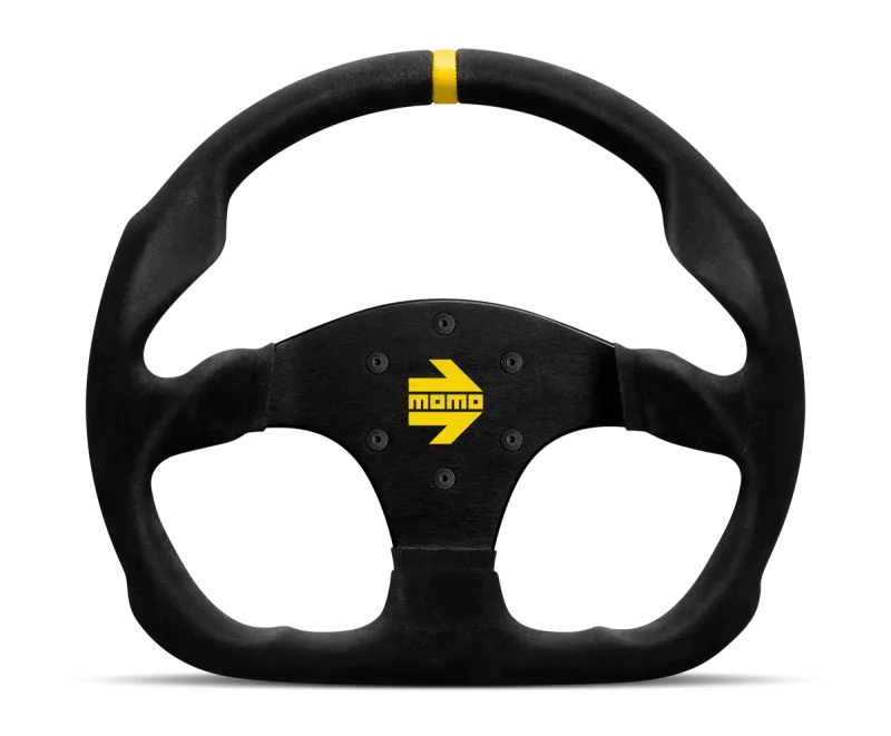 Momo MOD30 Steering Wheel 320 mm - Black Suede / Black Spokes / 1 Stripe