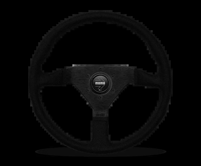 Momo Montecarlo Alcantara Steering Wheel 320 mm – Black/Black Stitch/Black Spokes