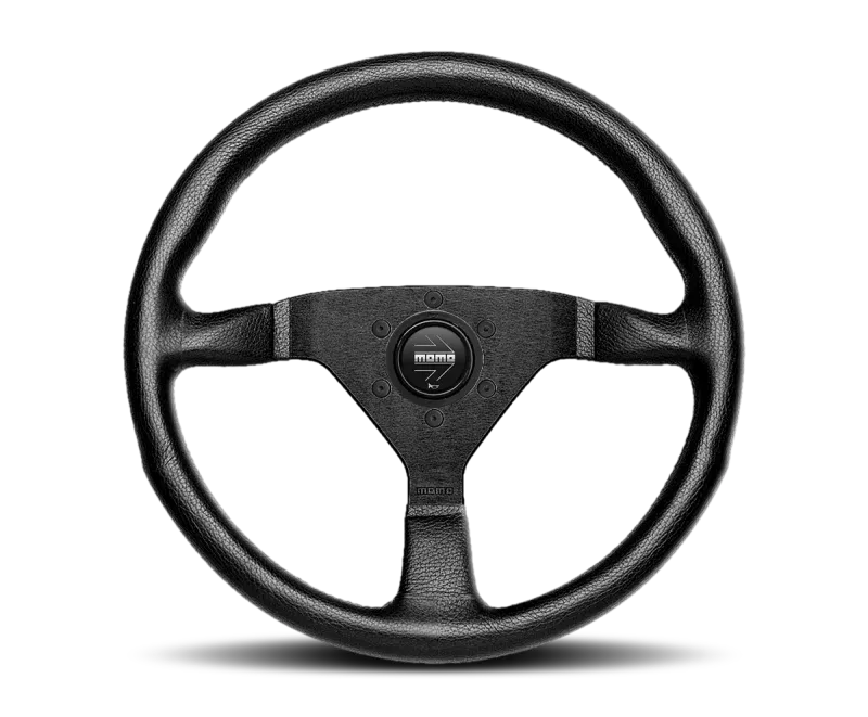 Momo Montecarlo Steering Wheel 320 mm – Black Leather/Red Stitch/Black Spokes