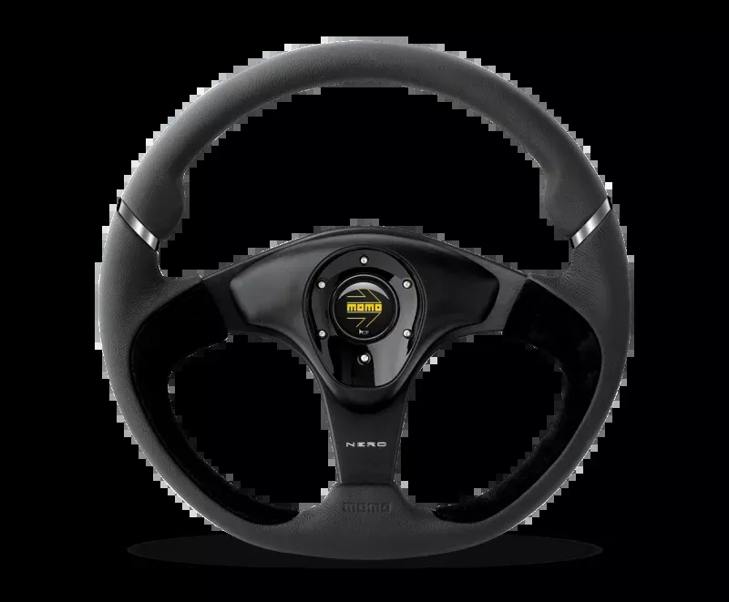 Momo Nero Steering Wheel 350 mm – Black Leather/Suede/Black Spokes