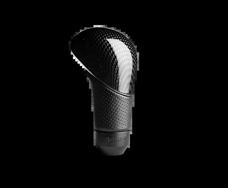 Momo Shadow Shift Knob – Black Airleather, Carbon Effect Insert