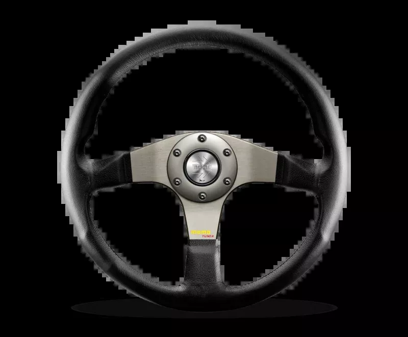 Momo Tuner Steering Wheel 350 mm – Black Leather/Red Stitch/Black Spokes