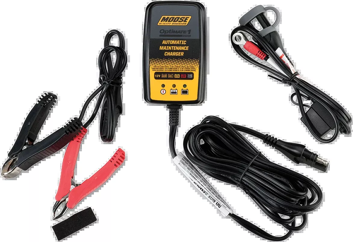 Moose Optimate 1 Duo Battery Charger Maintainer Tender 12V ATV Motorcycle UTV