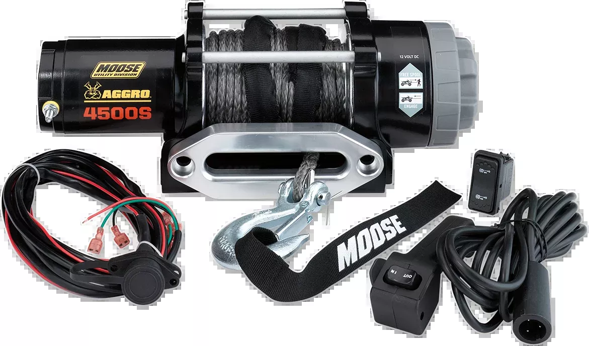 Moose Utility 4500 lb 50' Synthetic Rope Aggro Universal Side by Side UTV Winch