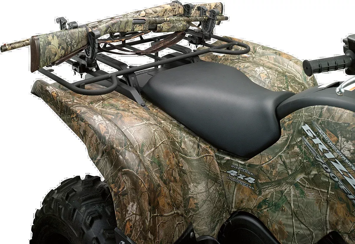 Moose Utility Black Rear ATV V-Grip Hunting Shooting Double Gun Rack Holder