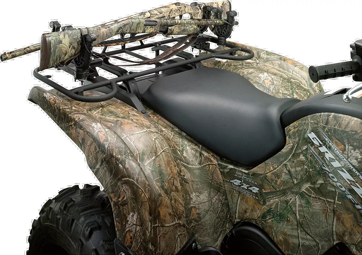 Moose Utility Division Black ATV Flexgrip Universal Double Gun Rifle Rack Holder