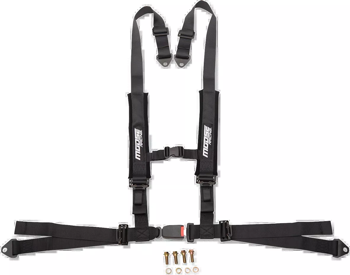 Moose Utility UTV Black 4 Point Seat belt Harness Restraint Safety System