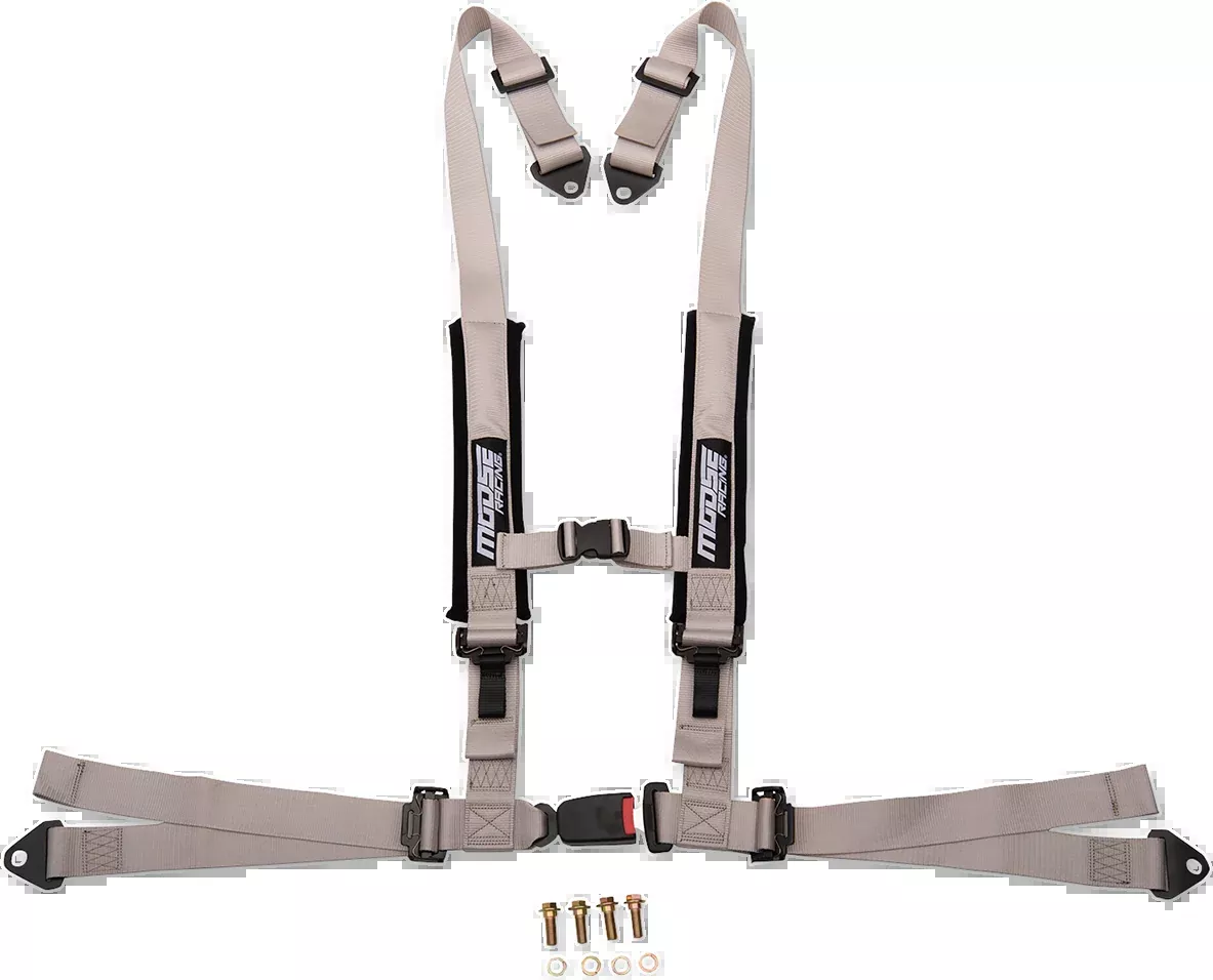 Moose Utility UTV Gray 4 Point Seat belt Harness Restraint Safety System