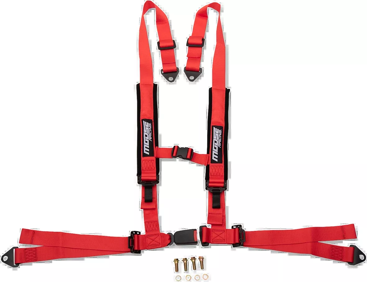 Moose Utility UTV Red 4 Point Seat belt Harness Restraint Safety System