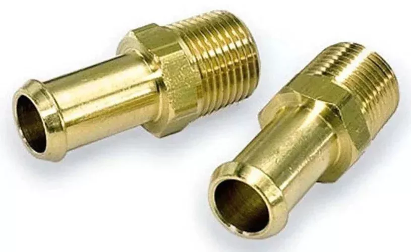 Moroso Fuel Hose Fitting – 1/2in NPT to 3/8in Hose – Brass – Single